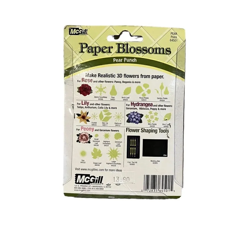 McGill Paper Blossoms Lever Punch for Pear 64501 Craft Scrapbooking New